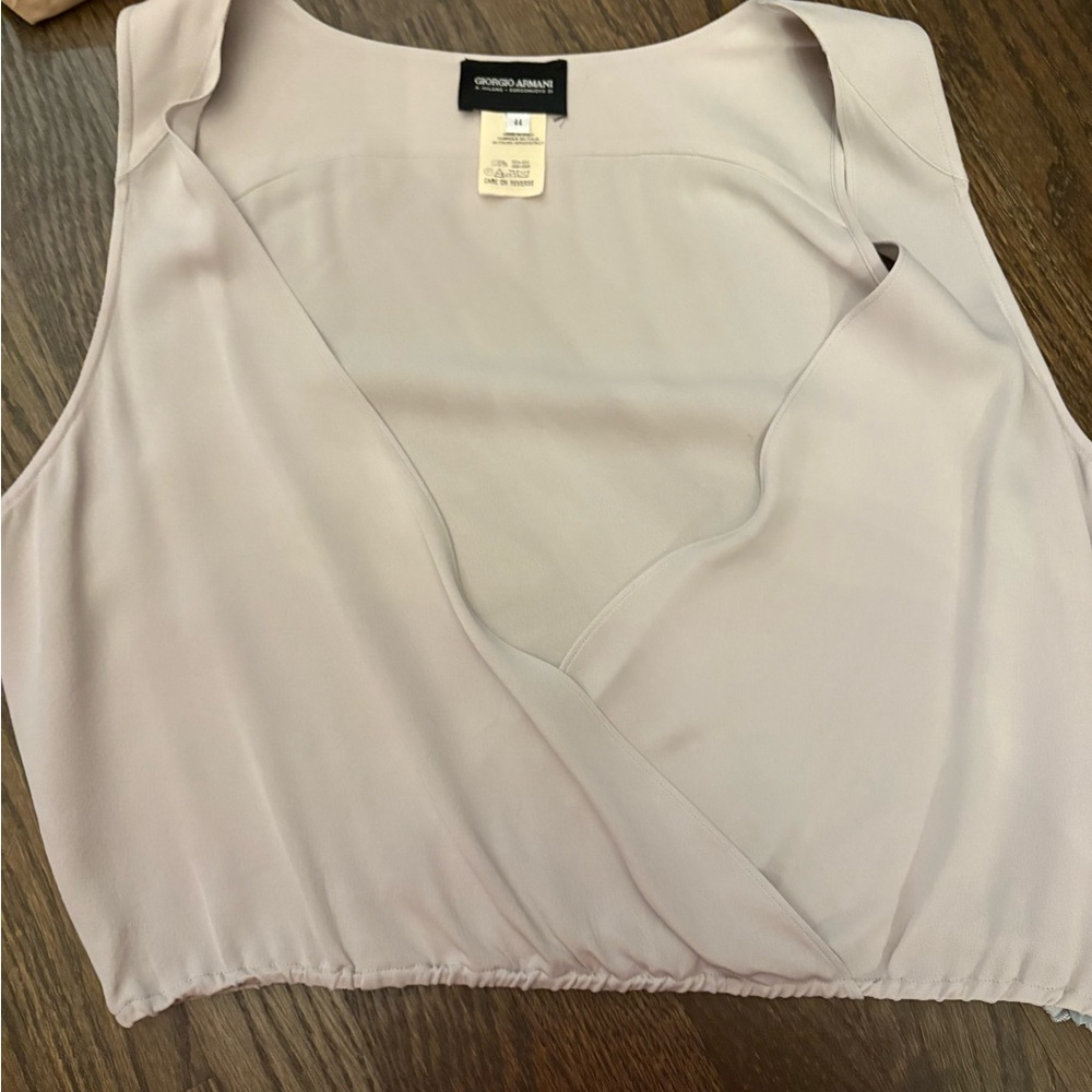 Giorgio Armani Women's Beige Sleeveless Blouse